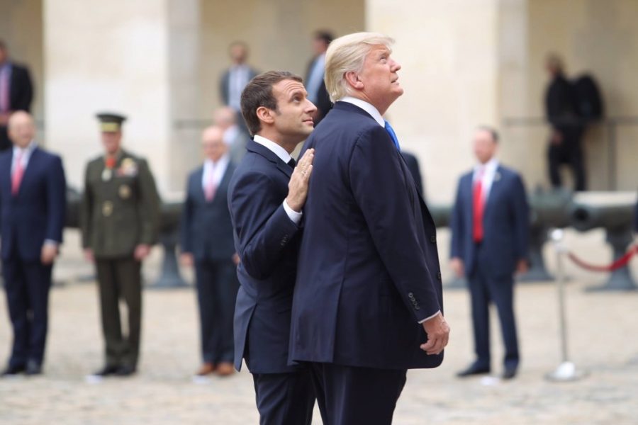 President Trump and French President Emmanuel Macron at Les Invalides for official ceremonies in July.