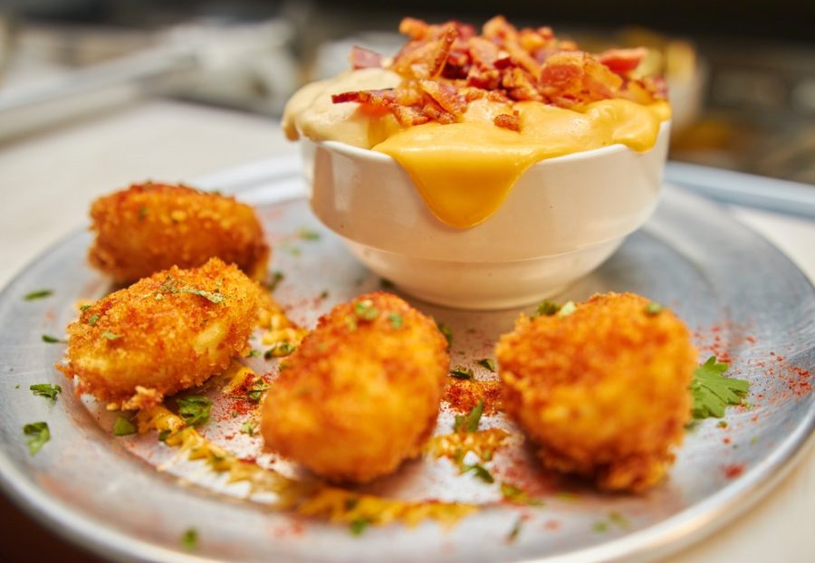 The Fried Deviled Egg appetizer from the Drunken Chicken restaurant on Fourth Avenue. Micah Blatt, co-owner of the new restaurant, wanted to bring a new style of food to the avenue.