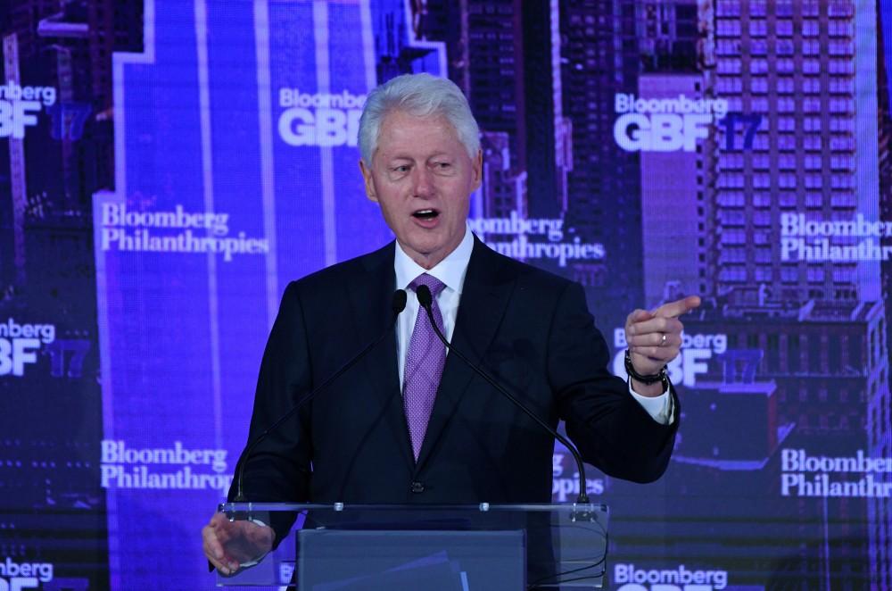 Former U.S. President Bill Clinton participates in the Bloomberg Global Business Forum at the Plazza Hotel on Sept. 20 in New York. 