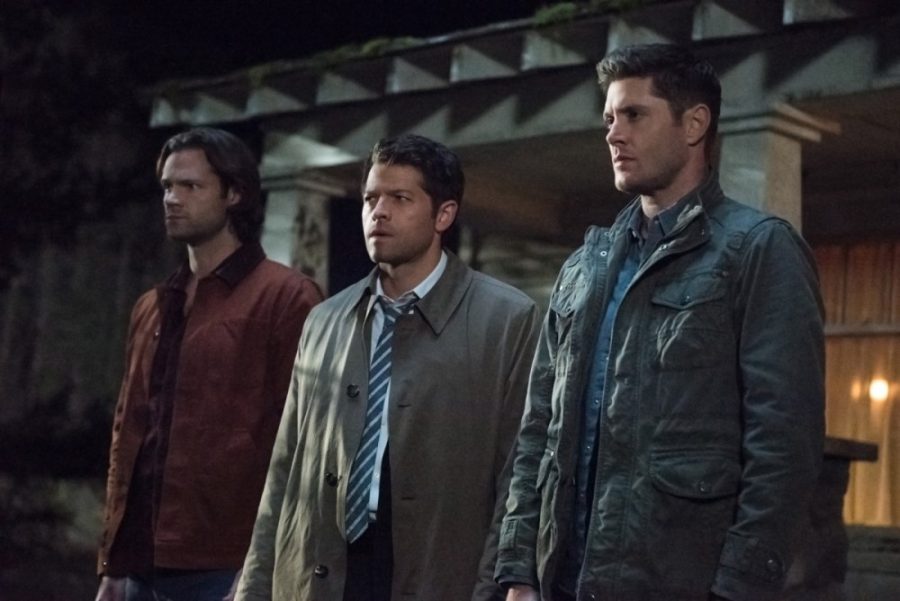 Jensen Ackles, Misha Collins and Jared Padalecki in Supernatural.