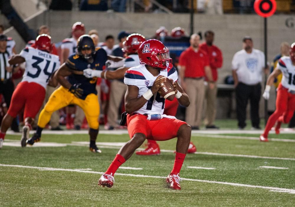 Arizona quaterback Khalil Tate during the Wildcats double overtime win over Cal on Oct. 21. 