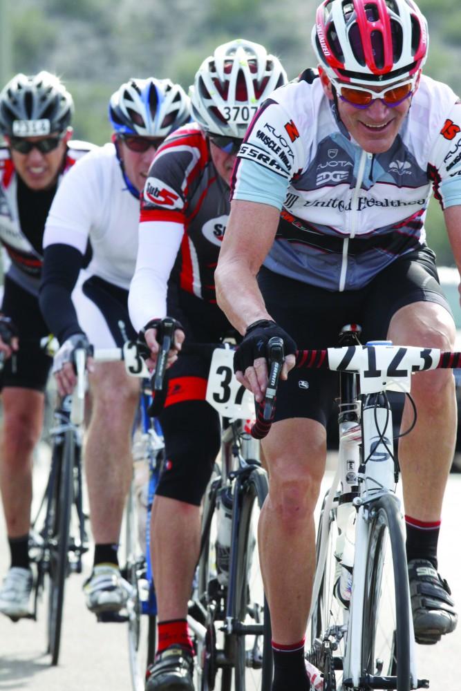 
Riders struggle to complete the 111-mile ride during El Tour de Tucson on Nov. 19, 2011. 