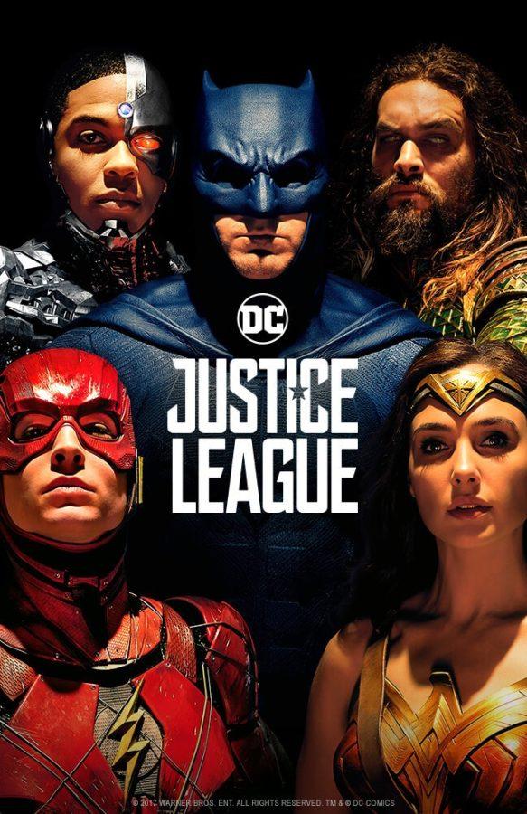 Ben Affleck, Jason Momoa, Gal Gadot, Ezra Miller and Ray Fisher in Justice League (2017).