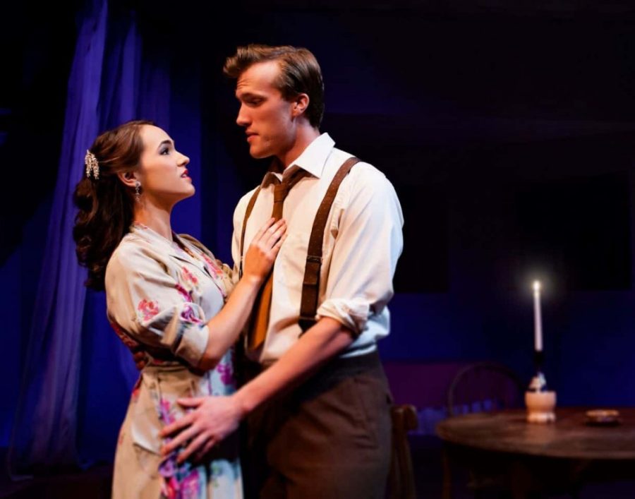 Blanche, played by Marissa Munter, and Mitch, played by Zach Zupke, after a date in A Streetcar Named Desire by Tennessee Williams, presented by Arizona Repertory Theatre. This show will be running until Sunday, Dec. 3.