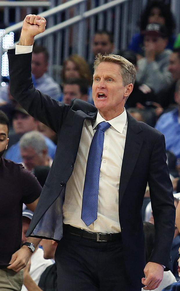 Golden State Warriors head coach Steve Kerr coaches against the Orlando Magic on Sunday, Jan. 22 at the Amway Center in Orlando, Fla.