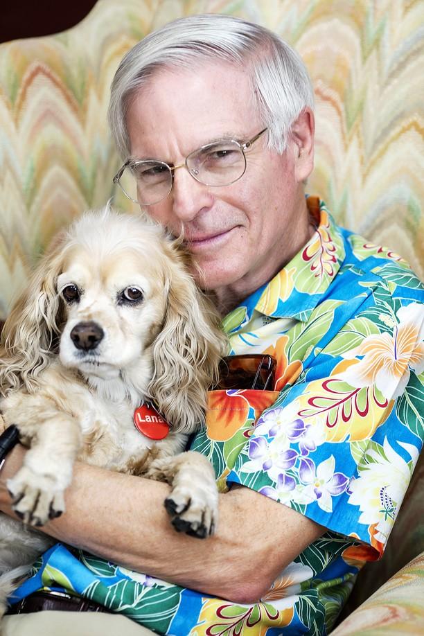 UA Anthropology professor David Soren with his canine companion, Lana.