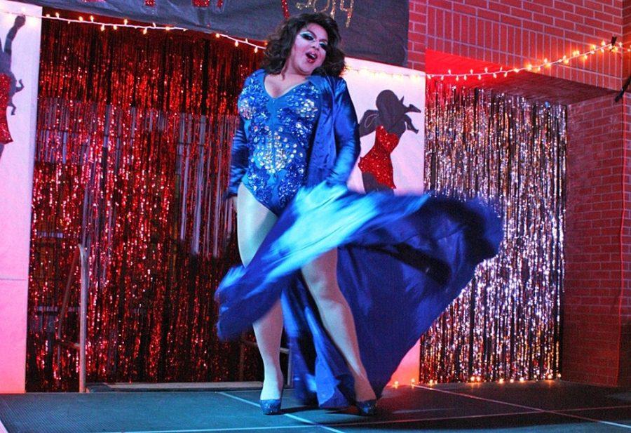 A diva performs during Diva La Paz at Colonia de la Paz Residence Hall on Nov. 7, 2014, to raise awareness about issues facing the LGBT community. A residence assistant created the event 21 years ago.

