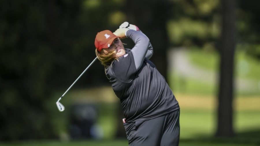 Arizonas Haley Moore during the second round of the Pac-12 tournament on Monday April 23 at the Broadmoor Golf Club in Seattle Wash. Arizona finished third during this second round.
