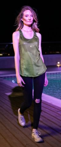 A look by Bourgeoisie modeled during the UA Fashion Week runway show around the Luna rooftop pool on Saturday, April 28.