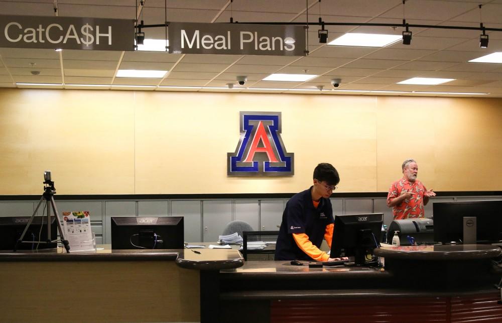 The Meal Plans desk located on the first floor of the Student Union.