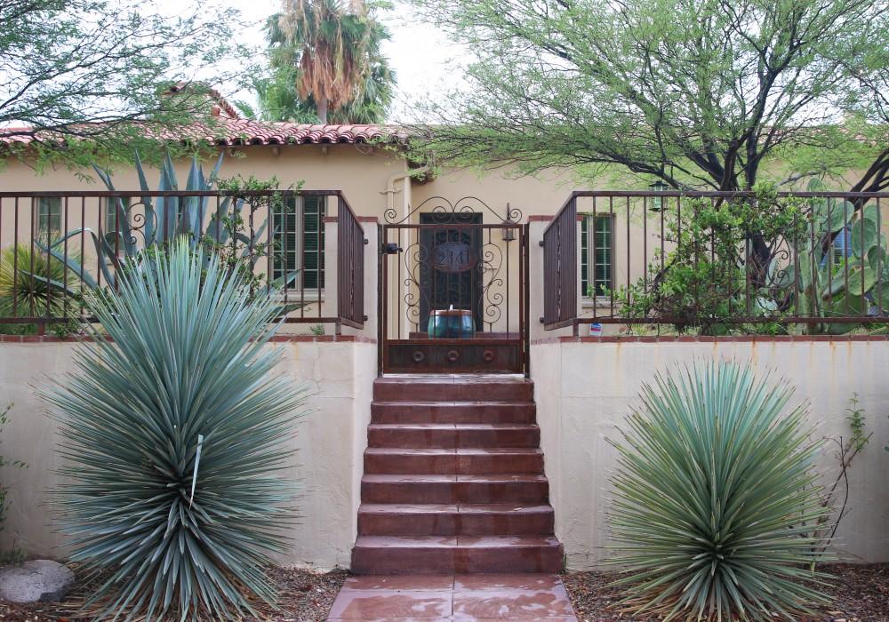 The University of Arizona Foundation purchased this house blocks away from UA for President Robert Robbins. Stairway to President Robert Robbins home. 