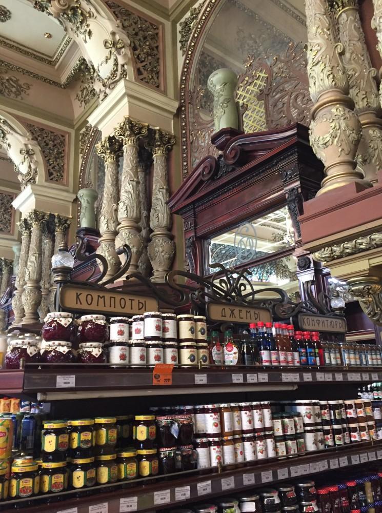A "Tourist Grocery Store" in Russia houses several Russian foods aimed for the tourist population of the country. With the language barrier one must know what they are looking for specifically or ask for help, according to Marcheva.