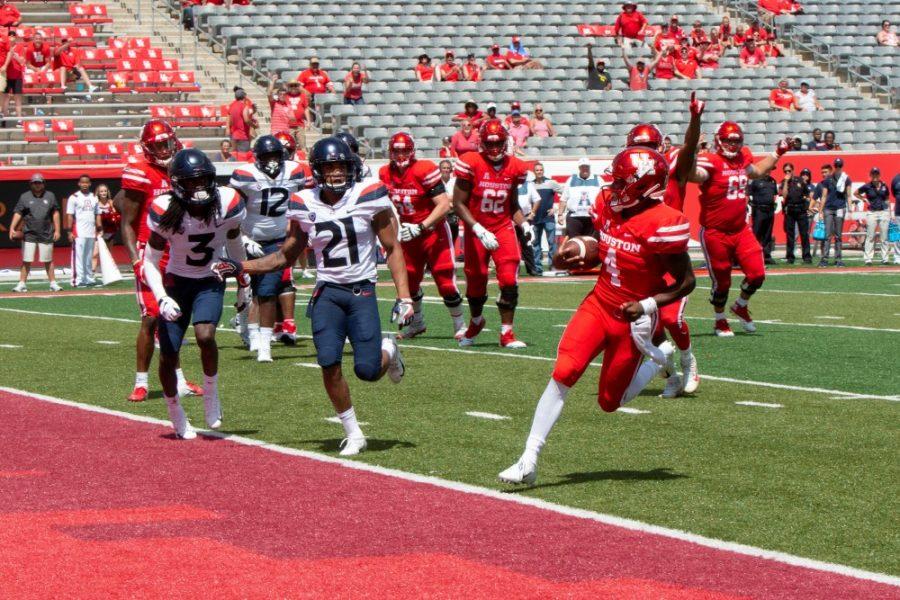 The Houston Cougars score a touchdown against the Arizona Wildcats. The Wildcats were defeated by the Cougars 45-18 on Sep 8.