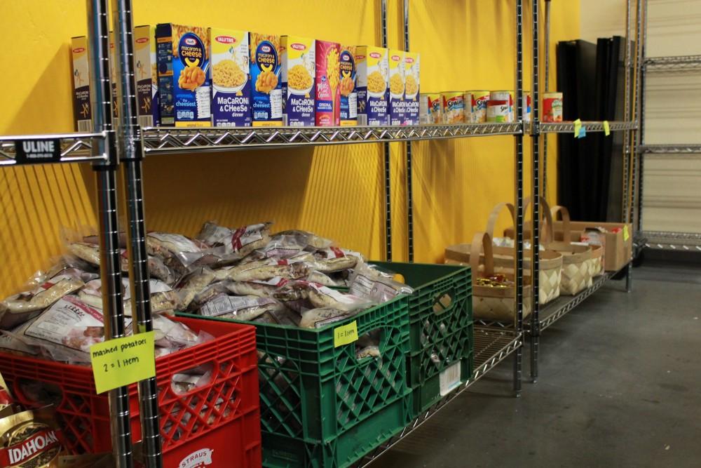 Boxes of pasta are made available at the University of Arizona's Campus Pantry on Friday in Tucson, Ariz. The campus pantry is available to students that are subject to food insecurity.