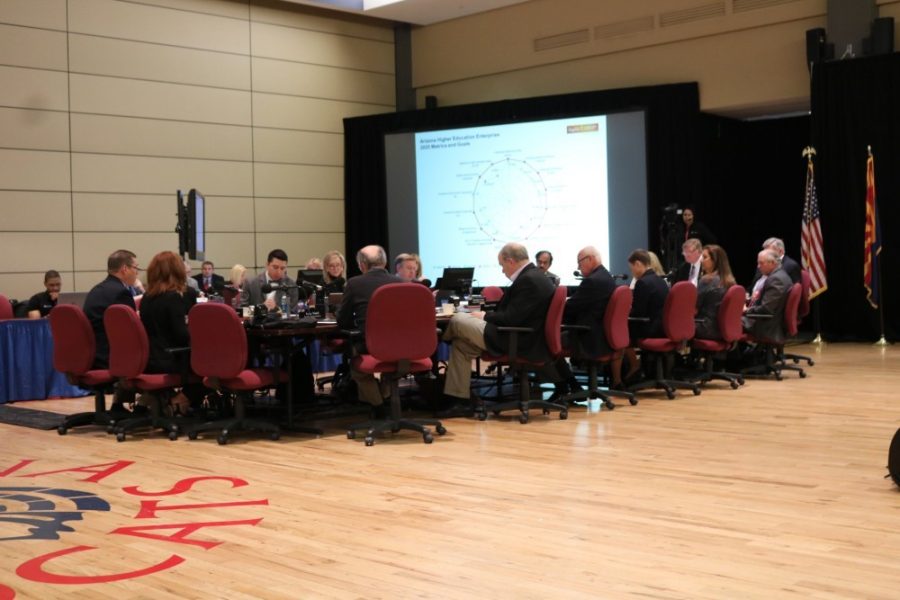 The Arizona Board of Regents met on April 6 at the north ballroom in the Student Union Memorial Center to discuss topics such as Sean Millers contract.