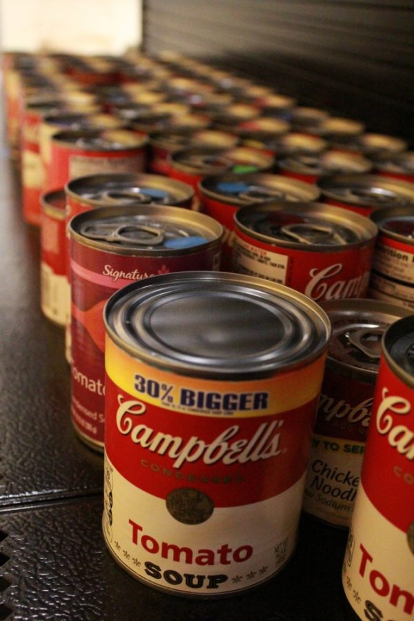 Cans of soup are made available at the University of Arizonas Campus Pantry on Friday in Tucson, Ariz. The campus pantry is available to students that are subject to food insecurity.
