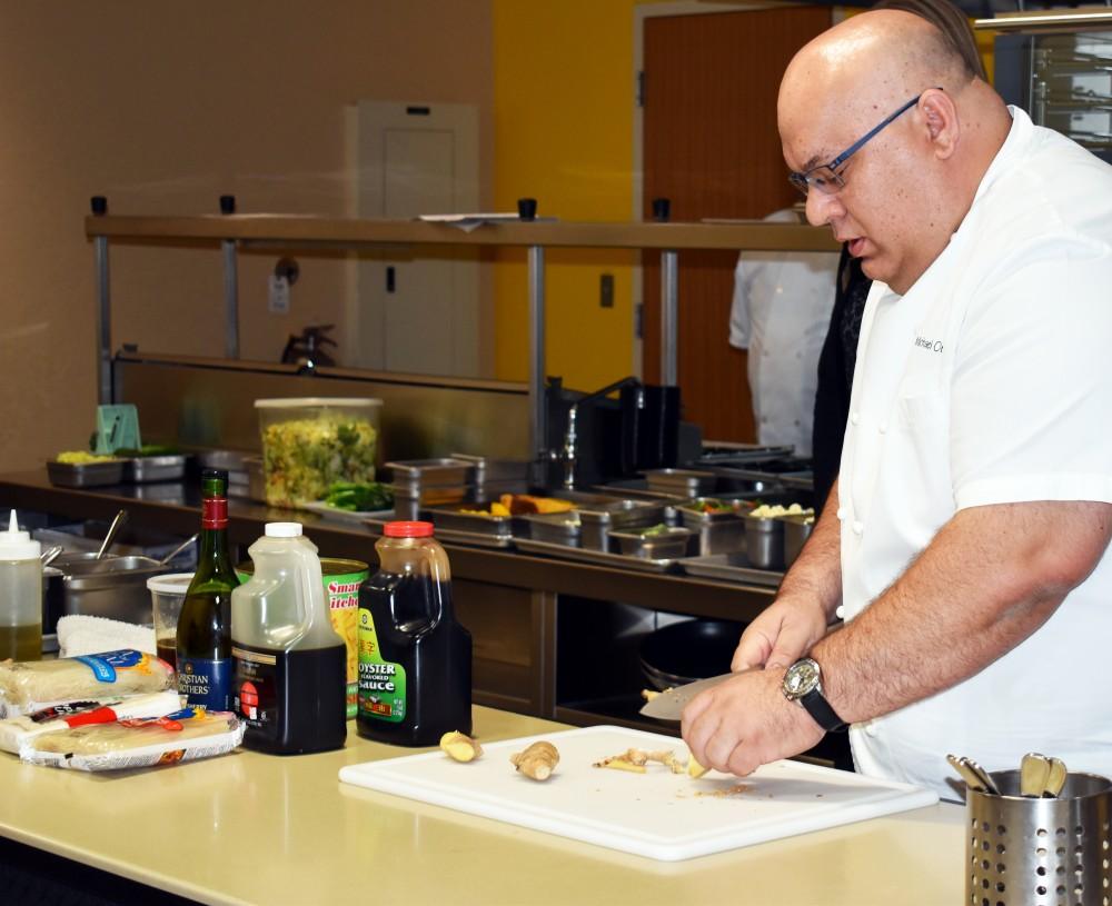 Arizona Student Union's Senior Executive Chef Michael Omo prepares food for the PlantED Culinary Workshop. The workshop is in its second year and features several classes with different objectives.