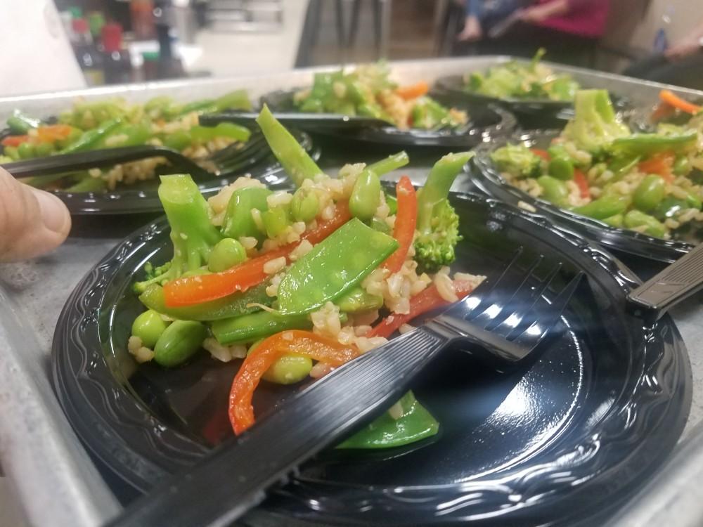 One of the meals prepared at the PlantEd Culinary Workshop was made with broccoli, carrots and peas. The workshop holds 15 classes throughout the semester.
