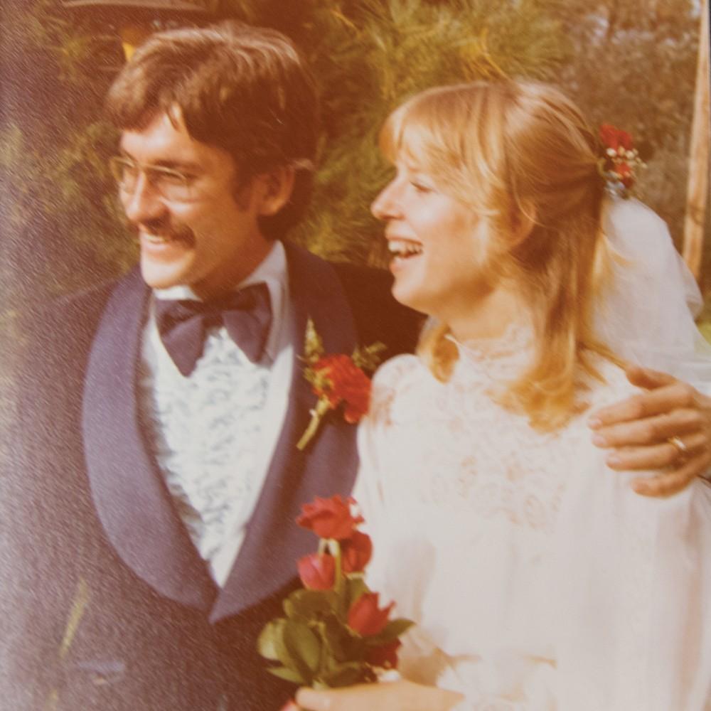 Robert and Debbie Skarda at their wedding on Oct. 14, 1978.