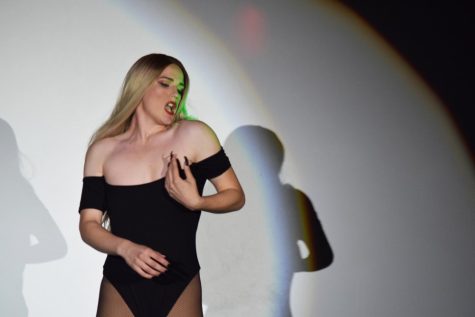 A drag queen during the Delta Lambda Phi Divas in the Desert drag show. The LGBTQ fraternity hosts the show once a year to raise money for the Southern Arizona AIDS Foundation.