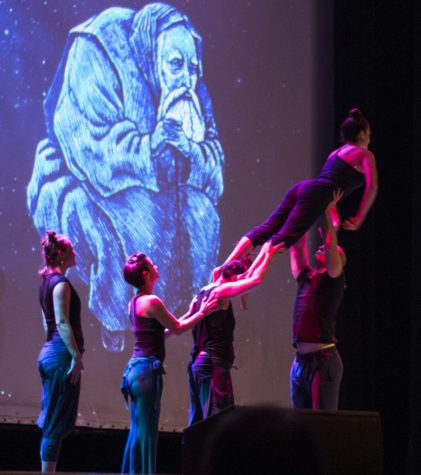 Interpretive dancers perform "The Myth of Urashima Taro." Art performances as well as scientific presentations were given to celebrate OSIRIS-REx's spacecraft arriving at the asteroid Bennu to collect samples.