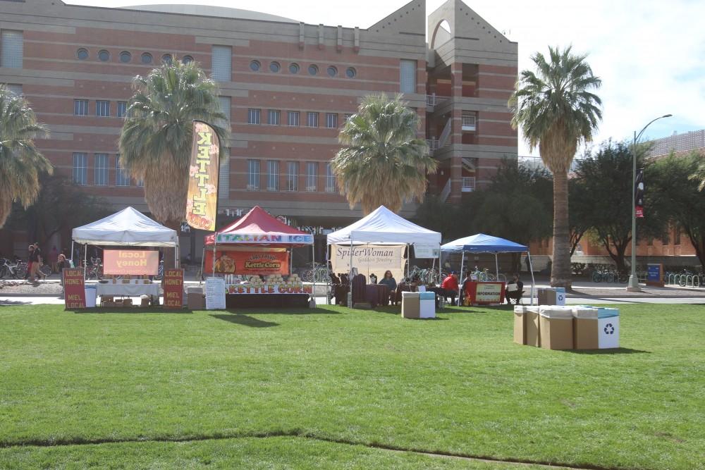 Food, art, candles, jewelry, and more can be found at the University of Arizona Farmer's Market that happens every Wednesday from 10 a.m. to 2 p.m. on the mall.  The market is made up of local businesses.