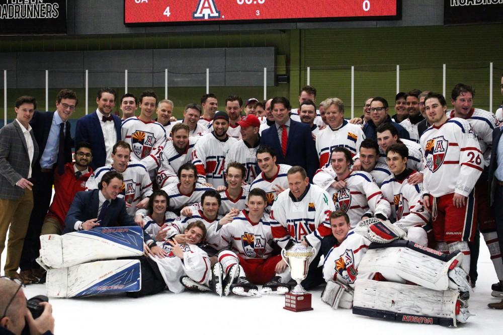 Arizona Hockey clinches Cactus Cup against ASU on Friday February 22, 2019.
