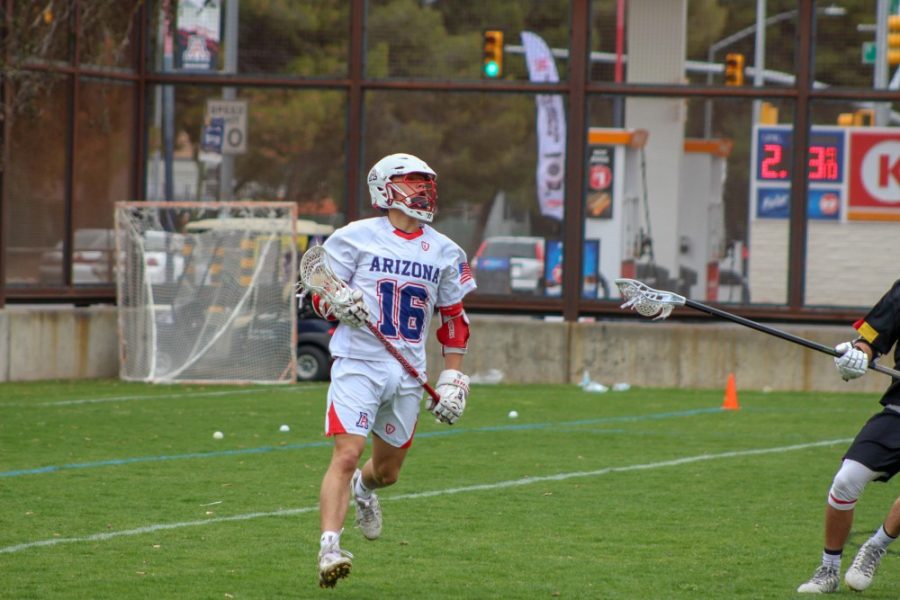 Quinn Carrigan (#16) during the game vs. USC. On Saturday February 10th, the wildcats unfortunately lost to the California team with the score of 9-10.
