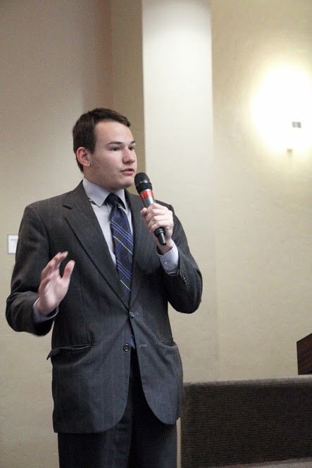 Mark Jennings is one of five candidates vying for three student body senator positions in ASUA. He spoke in ASUA's senate Q&A in the Kive Auditorium on Wednesday, March 20, 2019.