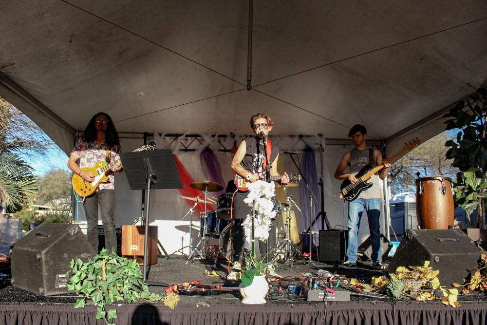 "Tonight's Sunshine" (Anastasia Lopez, Cougar Bellinger, Diego Mackean and Isaiah Kortright) performing at the main stage for 4th Ave Street Fair attendees on March 23, 2019. The band performed original and cover songs throughout their set