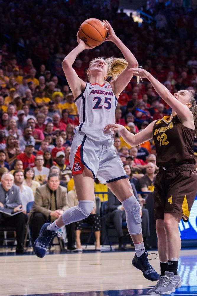 Cate Reese (25) creates some space as she gets a nice look during the first half of play vs Wyoming on Sunday afternoon. 