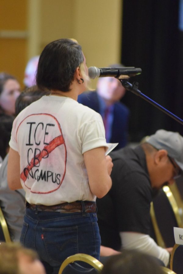 On April 23 President Robbins held a Campus Conversation that surrounded the Arizona 3 and the issue of border patrol presence on campus. During this meeting, a variety of students, community members and faculty posed questioned to a panel.  
