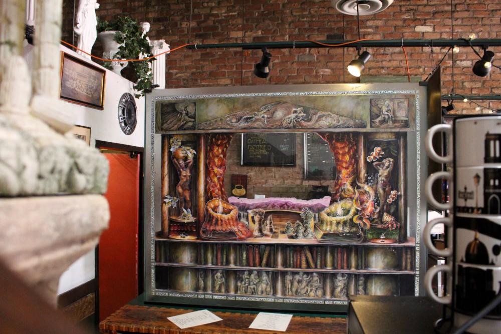 Espresso Art Cafe, located on University Blvd, is fully decorated with art.