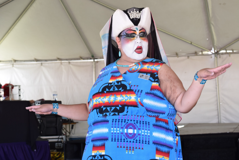 Drag Queen Sister Navajo performing at Tucson Pride 2019. Tucson Pride was founded in 1977, making this the 42-annual festival.
