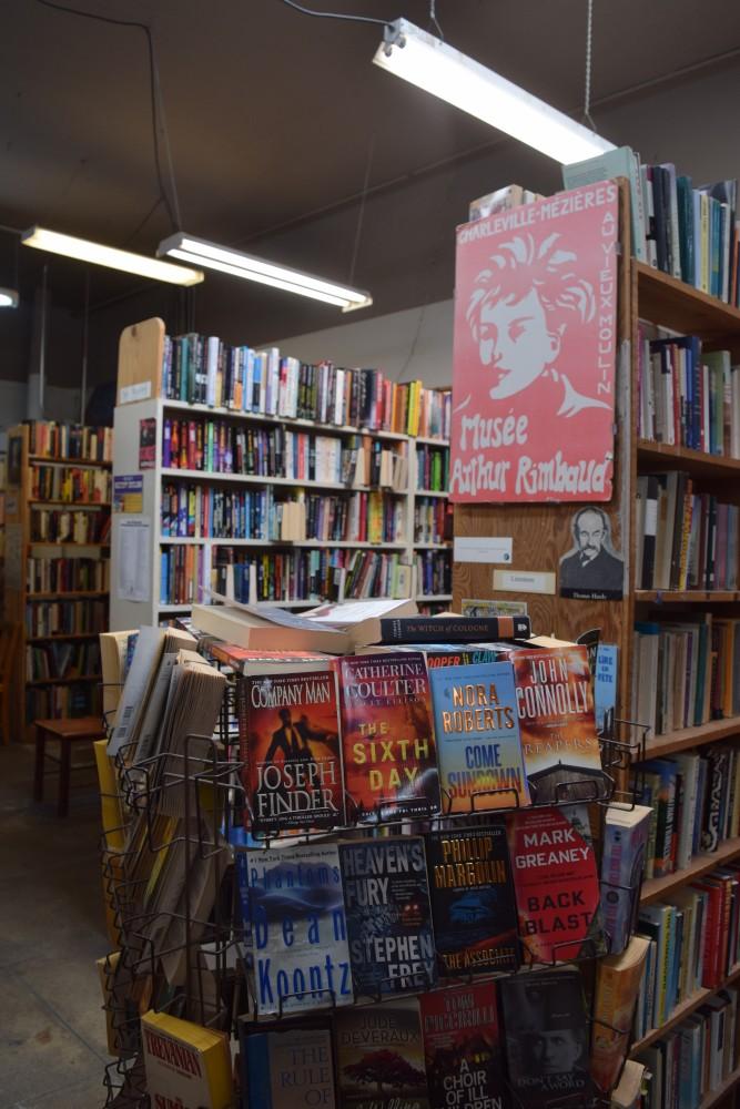The interior of the used bookstore called The Book Stop in Downtown Tucson. The store purchases books from its customers, so it sells books about a wide variety of topics.