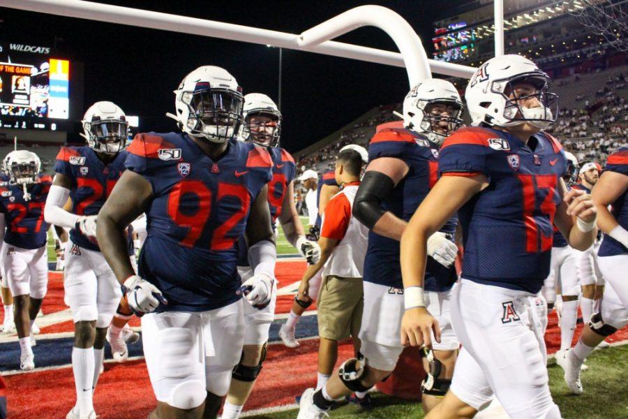 Wildcats running back to the lockerroom right after warm-ups. Tonights game is vs Texas Tech. 
