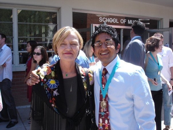 
Alok Patel with his beloved undergrad mentor, close friend, and advisor, Roxie Catts. According to Patel the picture above was taken right after his 2007 molecular and cellular biology graduation. 