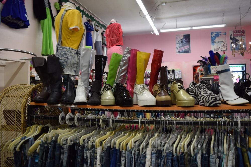  Costume shoes being sold at Tucson Thrift Shop on Fourth Avenue in Downtown Tucson. Tucson Thrift Shop is advertised as Tucson’s Halloween costume destination.