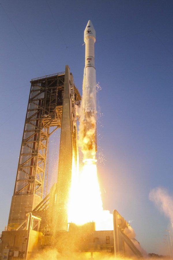 The OSIRIS-REx spacecraft launches aboard a ULA Atlas V 411 rocket from Cape Canaveral Air Force Station, Florida.