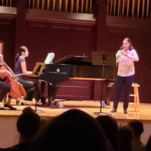 Maya Griswold performing during the oboe recital on November 16 at the Fred Fox School of Music. 