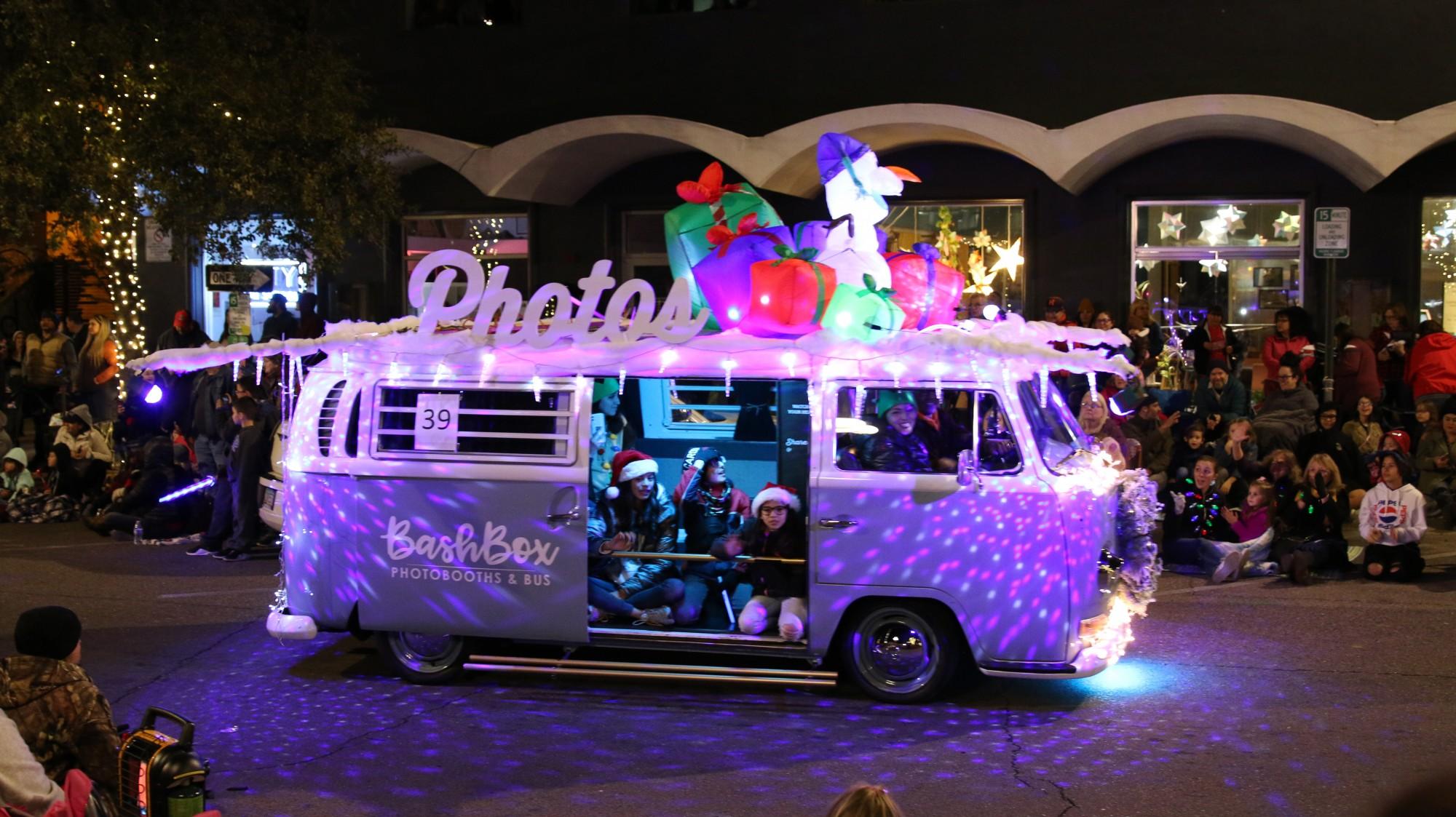  Local business Bashbox Photobooths & Bus, decorated their 1970 VW bus for the parade on Nov. 30. The company’s VW bus has a photobooth inside, which they offer to be used for photo services at events. 
