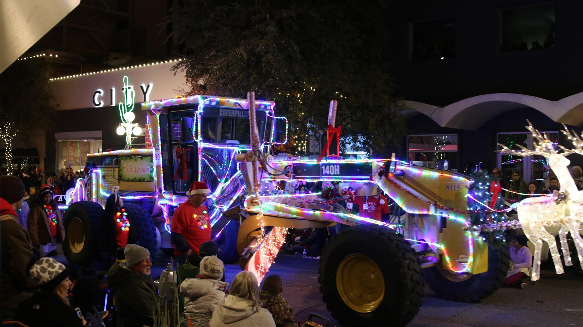 "The Jolly Grader”, a decorated Caterpillar truck, was one of more than 50 entries hoping to win an award in this year’s parade. A panel of judges were present at the parade, judging each float or vehicle based on different decorative factors.