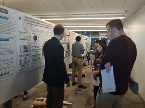 UBRP students present their research on posters to attendees of the conference on Jan. 25 in the ENR2 building. The conference publicly showcased the students' biology research.