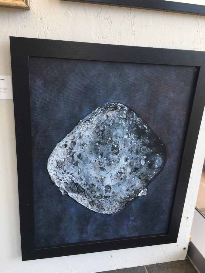  A painting titled “asteroid bennu” by Zoe Zeszut that was featured in the On Our Own Time exhibit on Feb. 15, 2020.