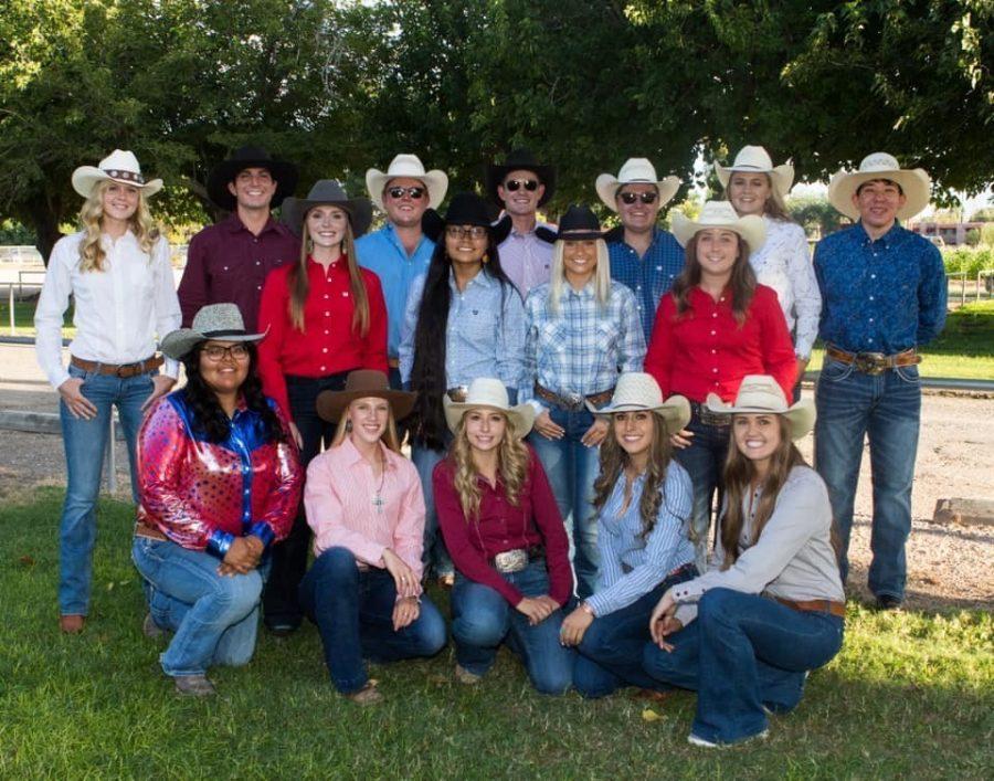 The University of Arizona Intercollegiate Rodeo Team assembles for a team photo at their annual banquet. The event is held to honor and give thanks to their sponsors. 