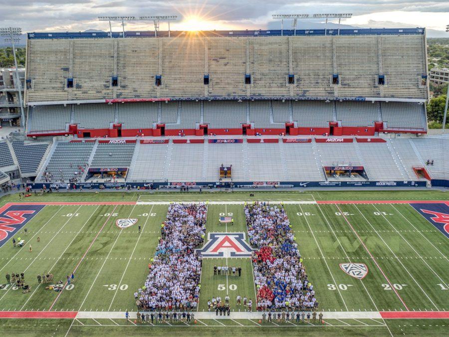 A crowd gathered to complete the 911 Tower Challenge in Arizona Stadium. This year, the even has transitioned to a virtual experience. Courtesy 911 Tower Challenge Foundation
