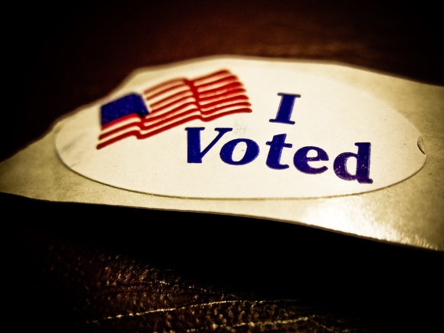 A sticker given to people who voted in a US election. Photo by Vox Efx / Creative Commons (CC BY 2.0)