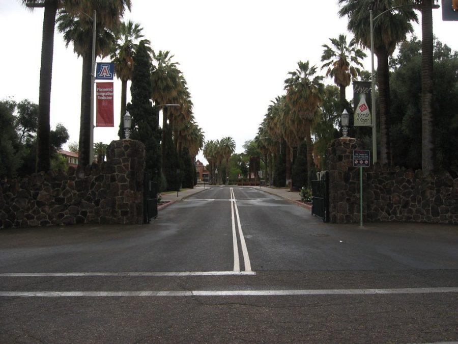 Examity is an online proctoring service the UA uses for online exams. 
Main Gate, University of Arizona by Ken Lund/Creative Commons (CC BY-SA 2.0) 