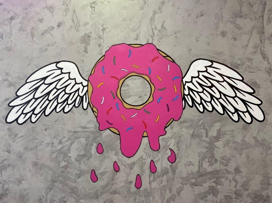  Donut Bars logo, painted by Jessica Gonzales, a local artist. Photographed by Jane Florance. 