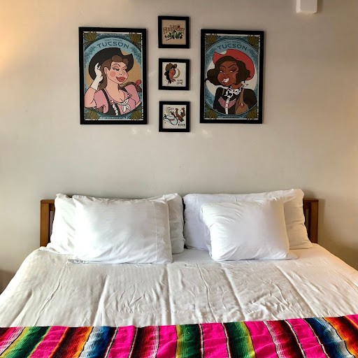 The view of the Krista Nicole Room displayed inside of Hotel McCoy. The room features Nicole's art series titled " A Cowboy for Breakfast." (Courtesy Krista Nicole)